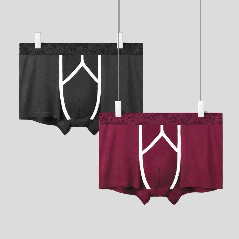 رصاصة الحيوانات المنوية فصل الملابس الداخلية الرجال كيس الصفن الوريد أربعة زوايا السروال منحني مثير الملاكمين