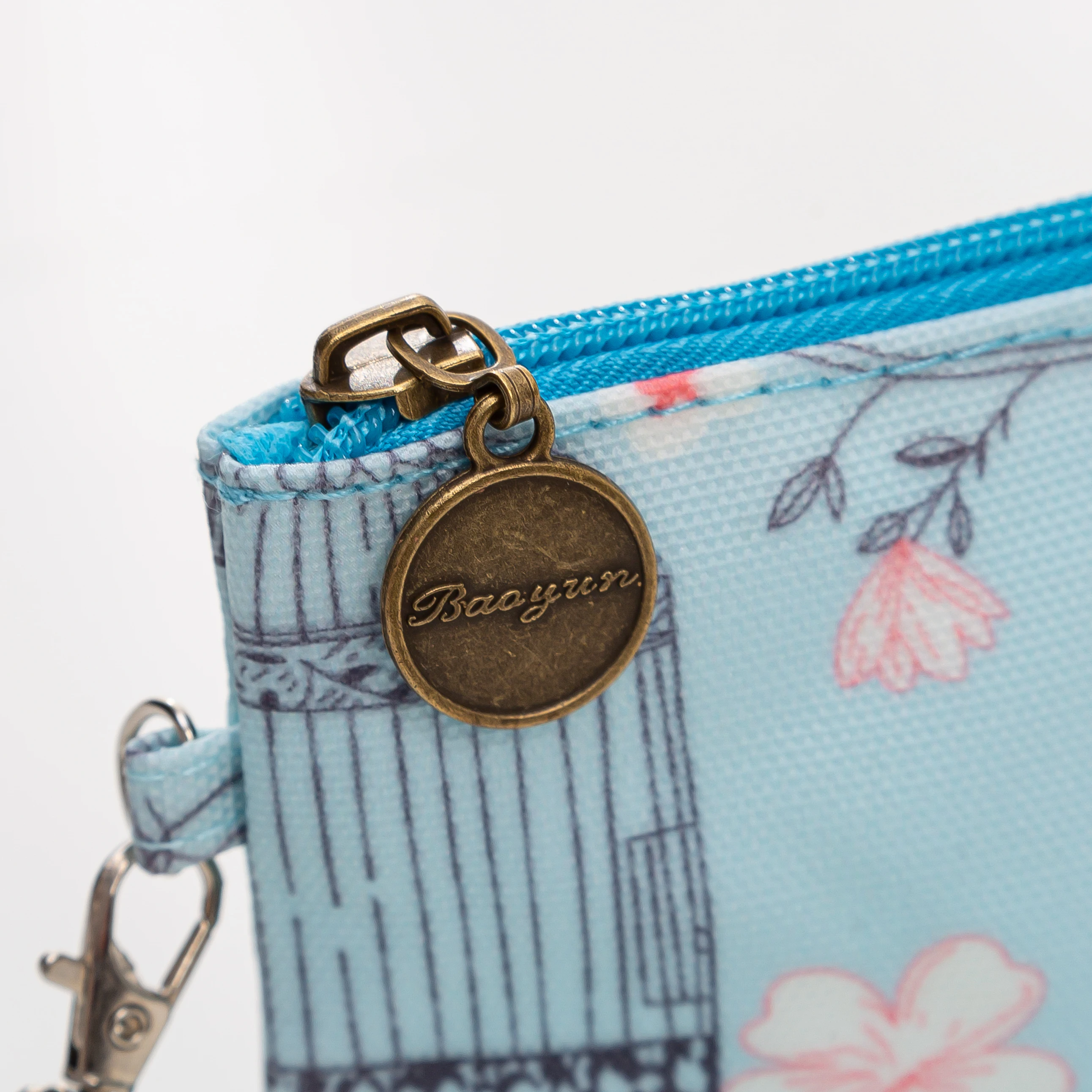 Female Zipper Women Makeup Bag Waterproof Vintage Floral Printed Travel Ladies Cosmetic Pouch