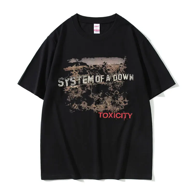 

System of A Down Toxicity Album Graphic T-shirts Men Rock Alternative Metal T Shirts Male 100% Cotton Oversized T-shirt