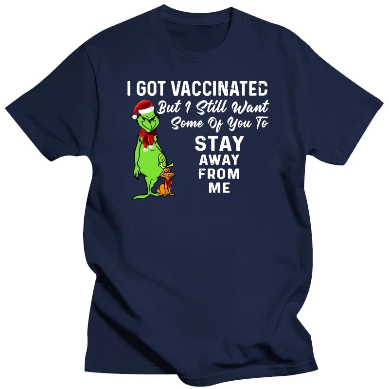 

100% хлопок, мужская новинка I Got Vaccinated Christmas 2021, женская повседневная уличная футболка в стиле Харадзюку, футболка большого размера европейского размера