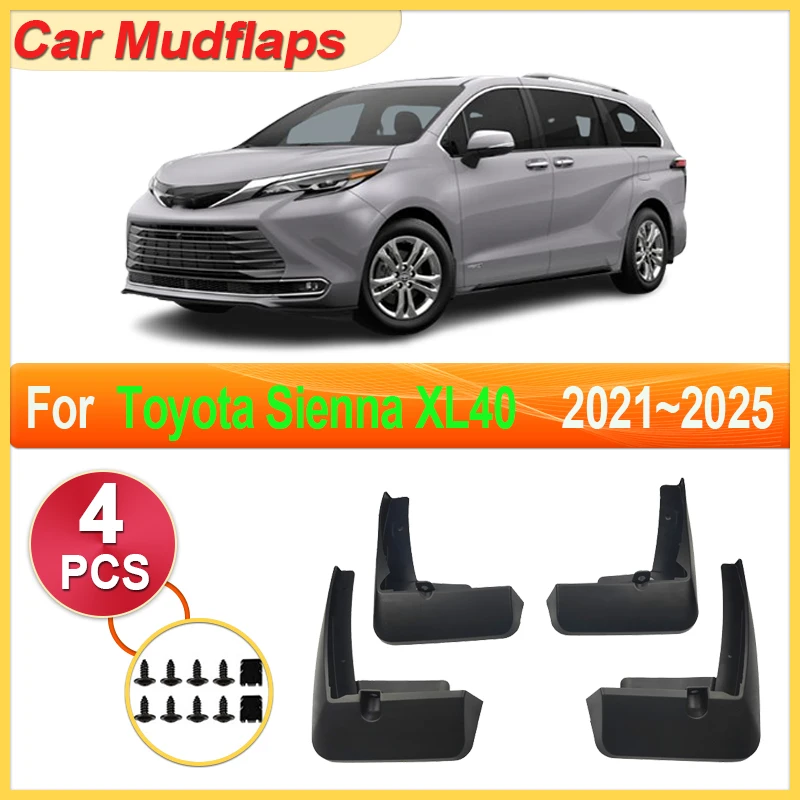 

Car Mudguards Parts For Toyota Sienna XL40 MK4 2023 2021~2025 Mudflaps Tool Splash Fender Flare Cover Guard Auto Mud Accessories