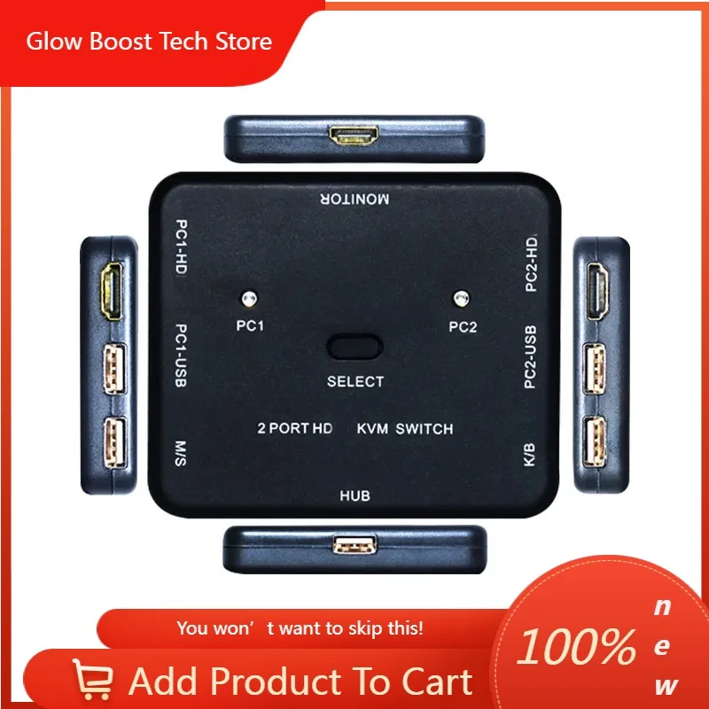 

NYKVM Switch 4K HDMI-Compatible Splitter USB Hub Switcher Transfer Adapter Phone Charger Multiple Expander Dock for LCD Computer