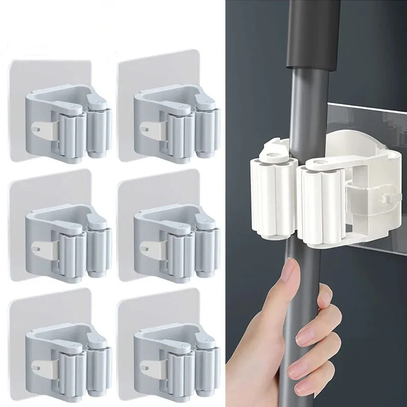 UNTIOR Wall-mounted Mop Stand Mop Stand Self-adhesive Broom Stand Perforation-free Installation Bathroom Kitchen Accessories