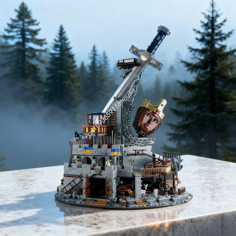 

5950 шт. MOC Excaliburg Castle Lion Knightsed модель строительные блоки DIY рождественские подарки креативная идея развивающие игрушки на день рождения