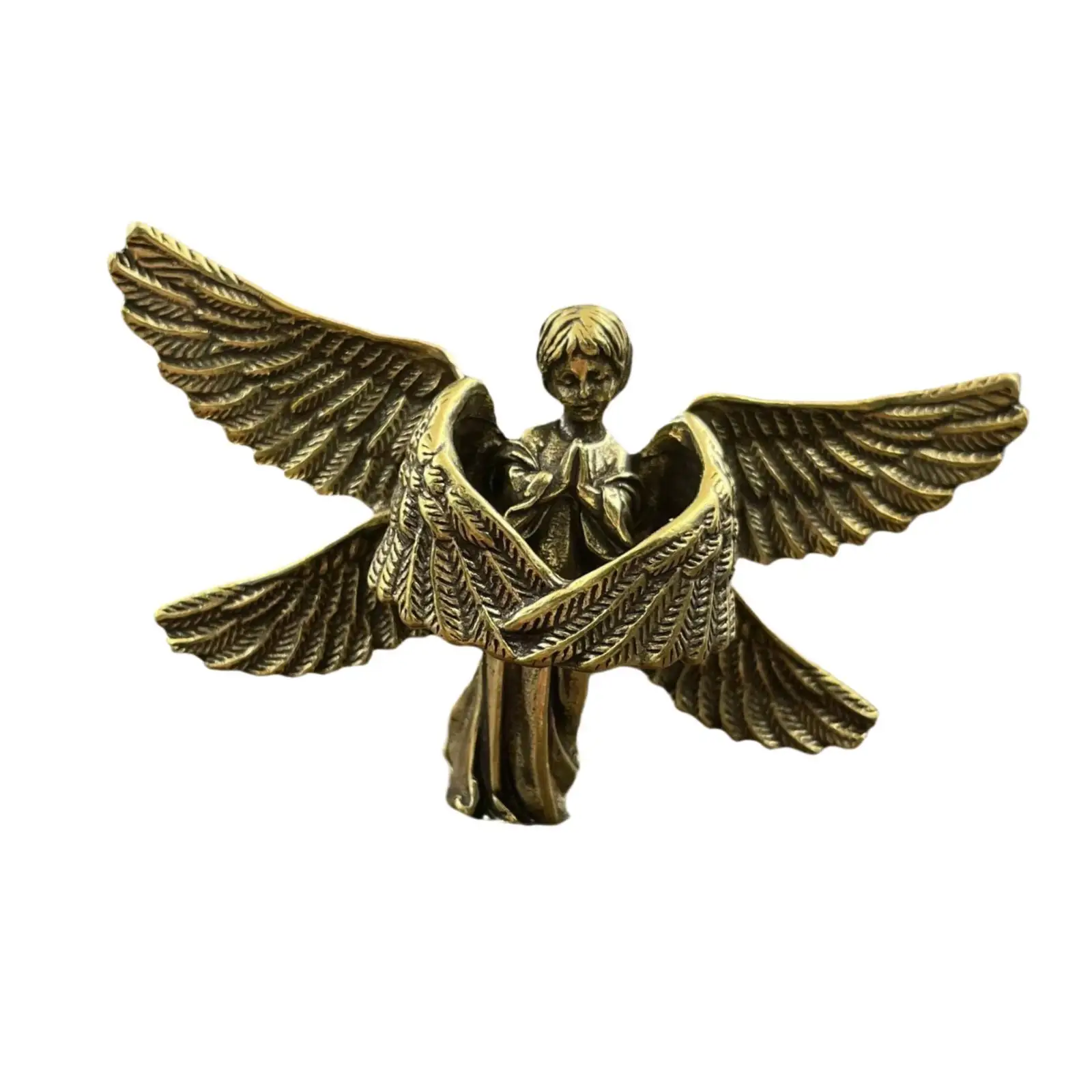 

Wing Cherub Figurines Angel Statue Memorial Figure Copper Sculpture Craft for Bedroom Home Dinning Room Indoor Outdoor Decors