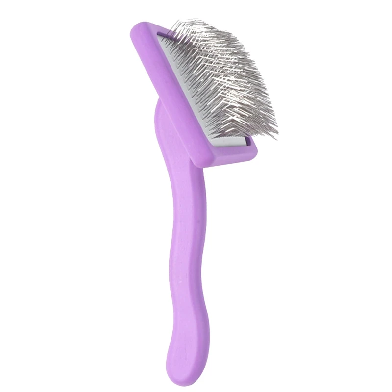 Pet Slicker Brush Slicker Brush For Removes Loose Hair, Tangles, Knots Best Grooming Brush For Professional Pet Dog Comb Purple