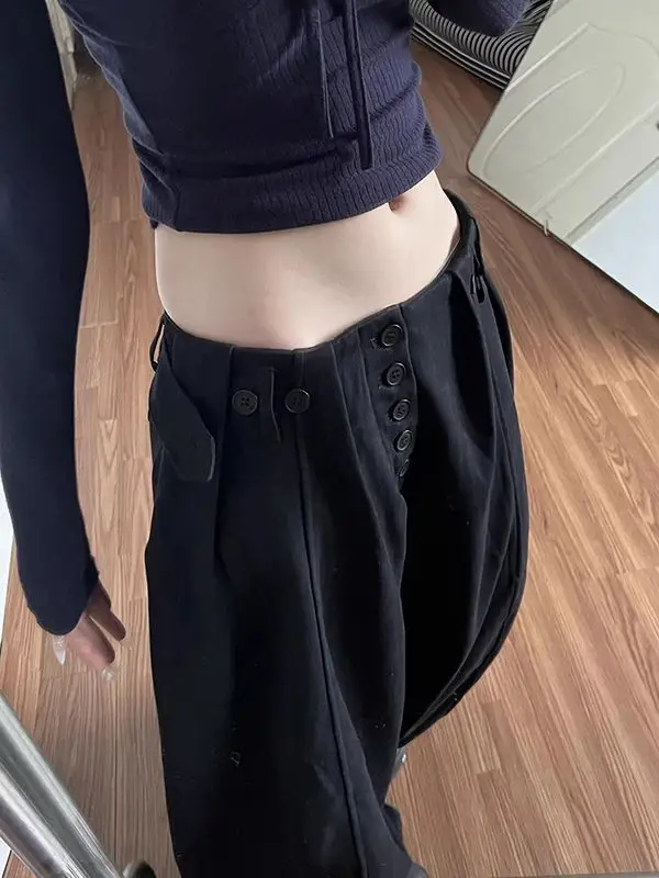 White Thick Wide Leg Casual Pants Women's Autumn Winter New Style Super Beautiful Loose Small Size Straight Long Trousers