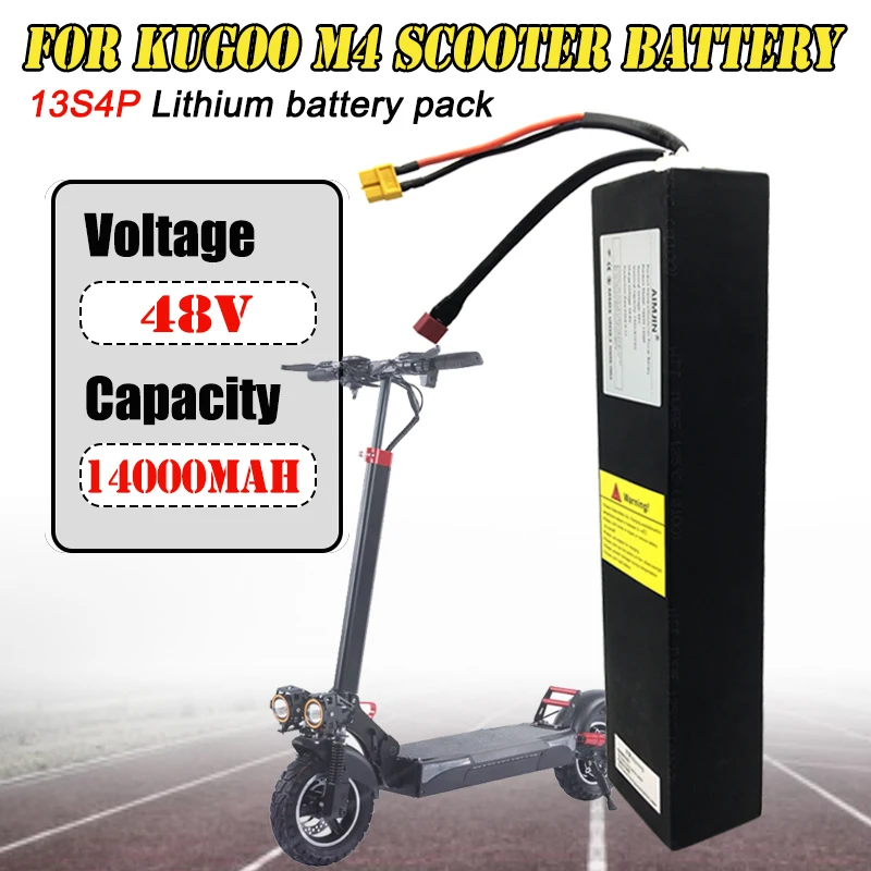 

18650 13S4P 48V 14000mAh for Kugoo Electric Scooter M4 14Ah 672Wh Li-ion Pro Battery pack Built in BMS