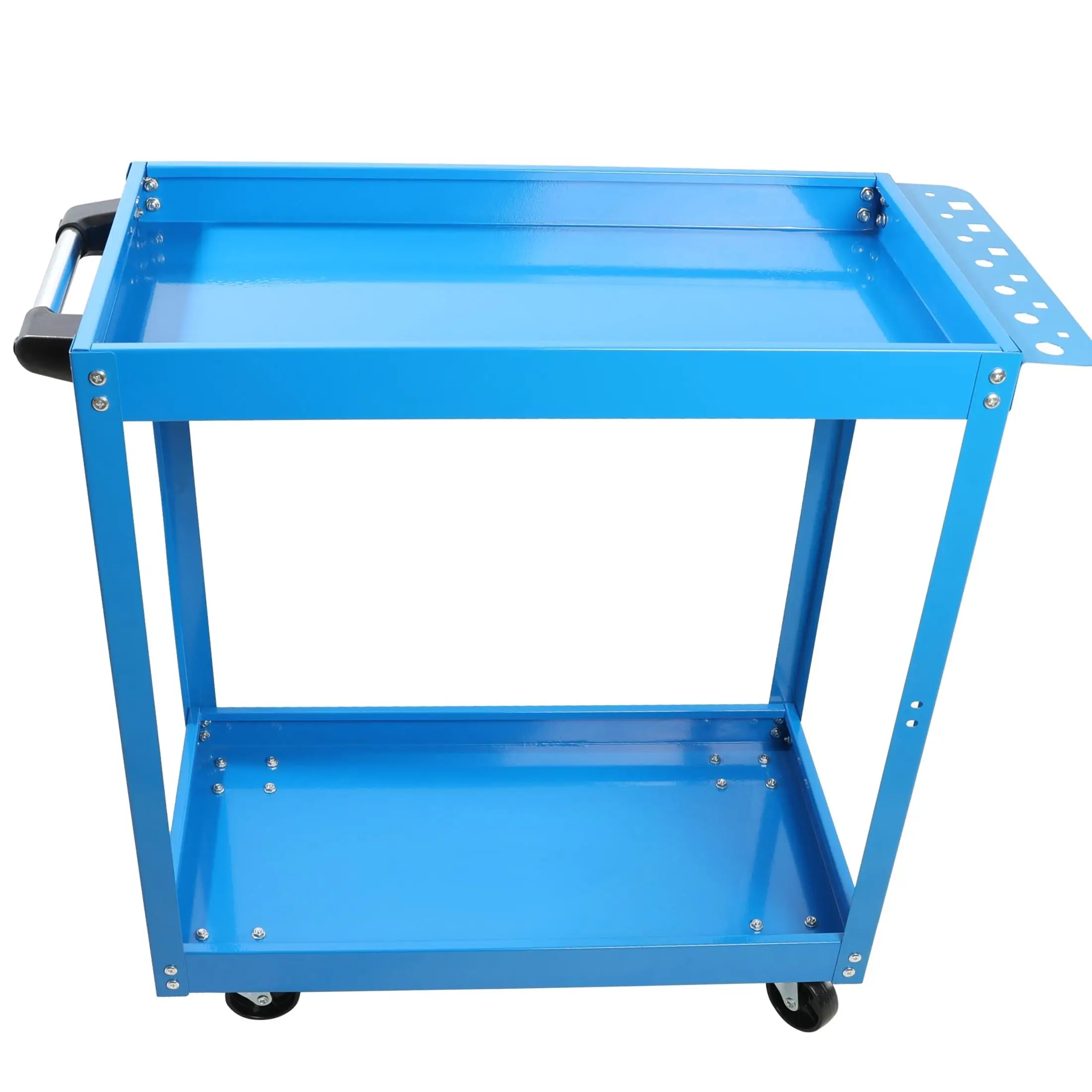 

Heavy Duty Cart on Wheels, 400 LBS Capacity Lockable Utility Cart for garage & Workshop, Two-Layer Bright Blue