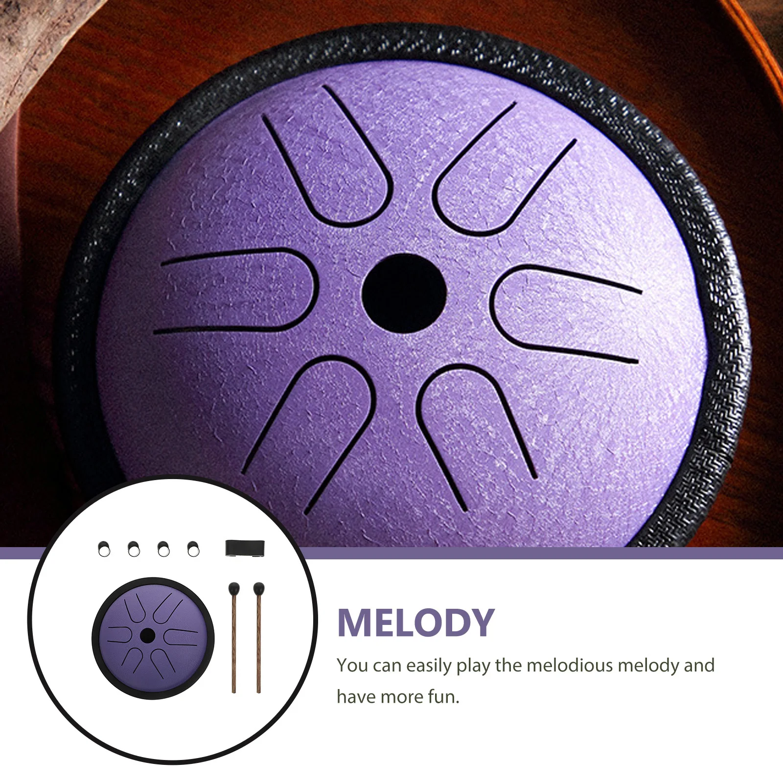 

Pocket Ethereal Drum Alloy Professional Tongue Drum Portable Percussion Instrument for Relaxation Beginners Musical Instrument