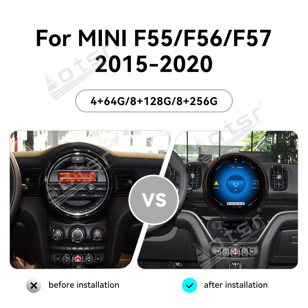 For New Mini F55 F56 F57 2015-2022 11.8 Inch In-Dash Touchscreen Car Radio GPS Navigation Carplay Android Auto Plug & Play