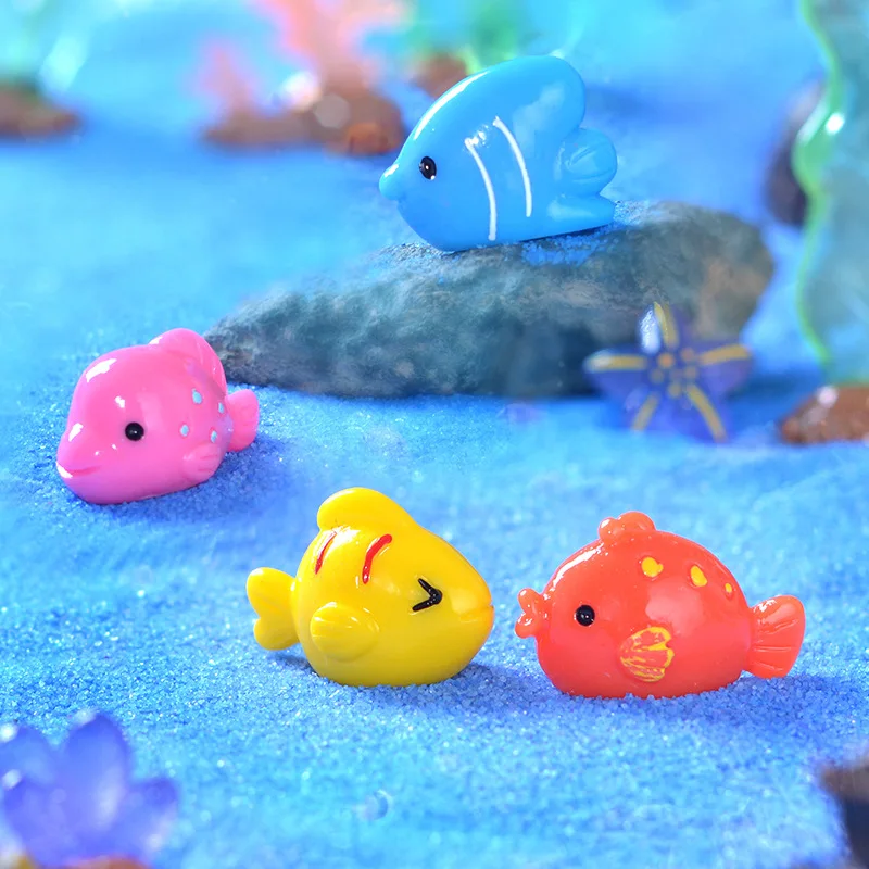 Creative Micro Landscape Fish Tank Decor Mini Ocean Ornamental Cute Fish DIY Landscaping Accessories Small Figurines