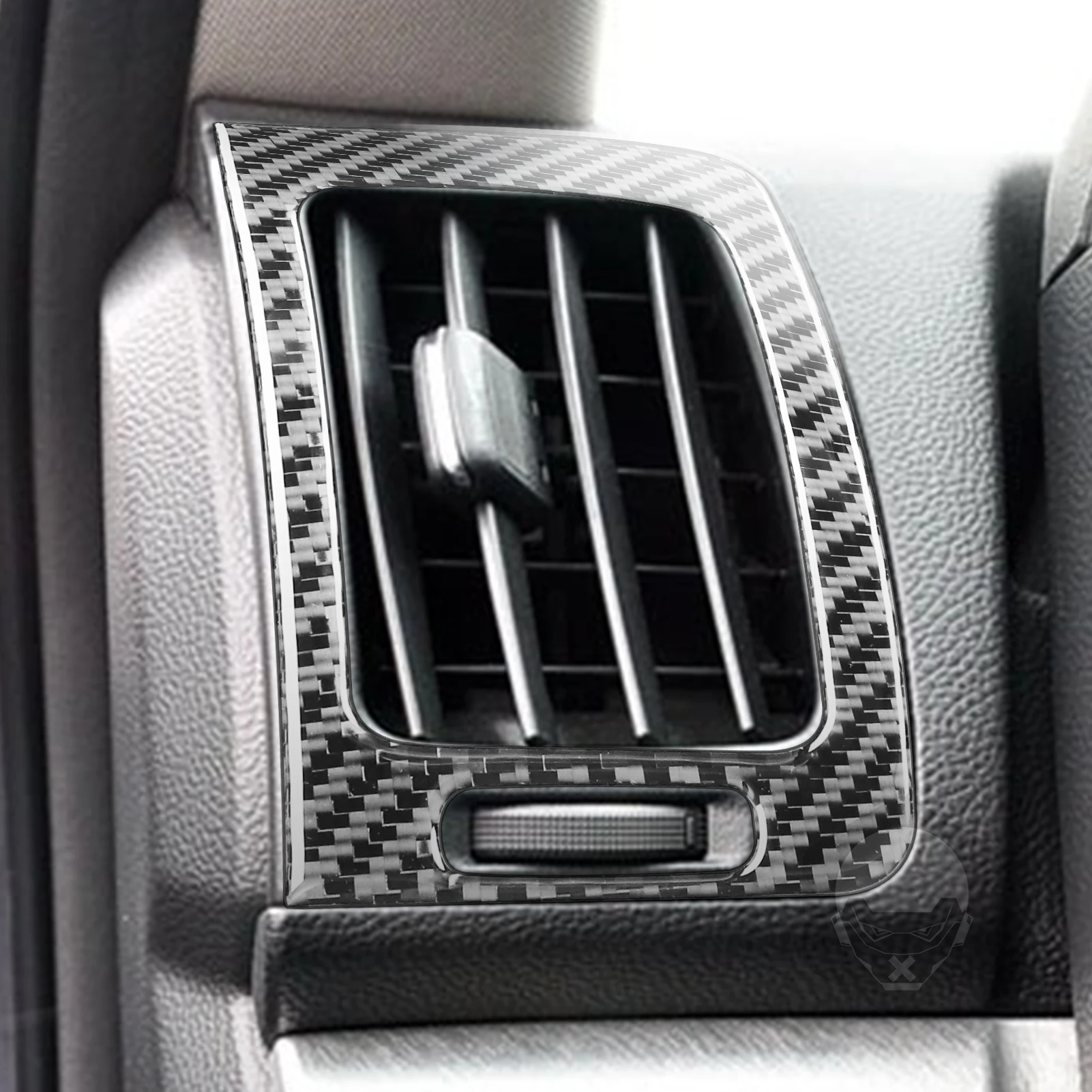 ألياف الكربون الحقيقية اكسسوارات السيارات لوحة القيادة غطاء فتحة التهوية ملصق لينة لإنفينيتي G35 07-08 G37 08-13 G25 11-12 Q60 14-15 #2