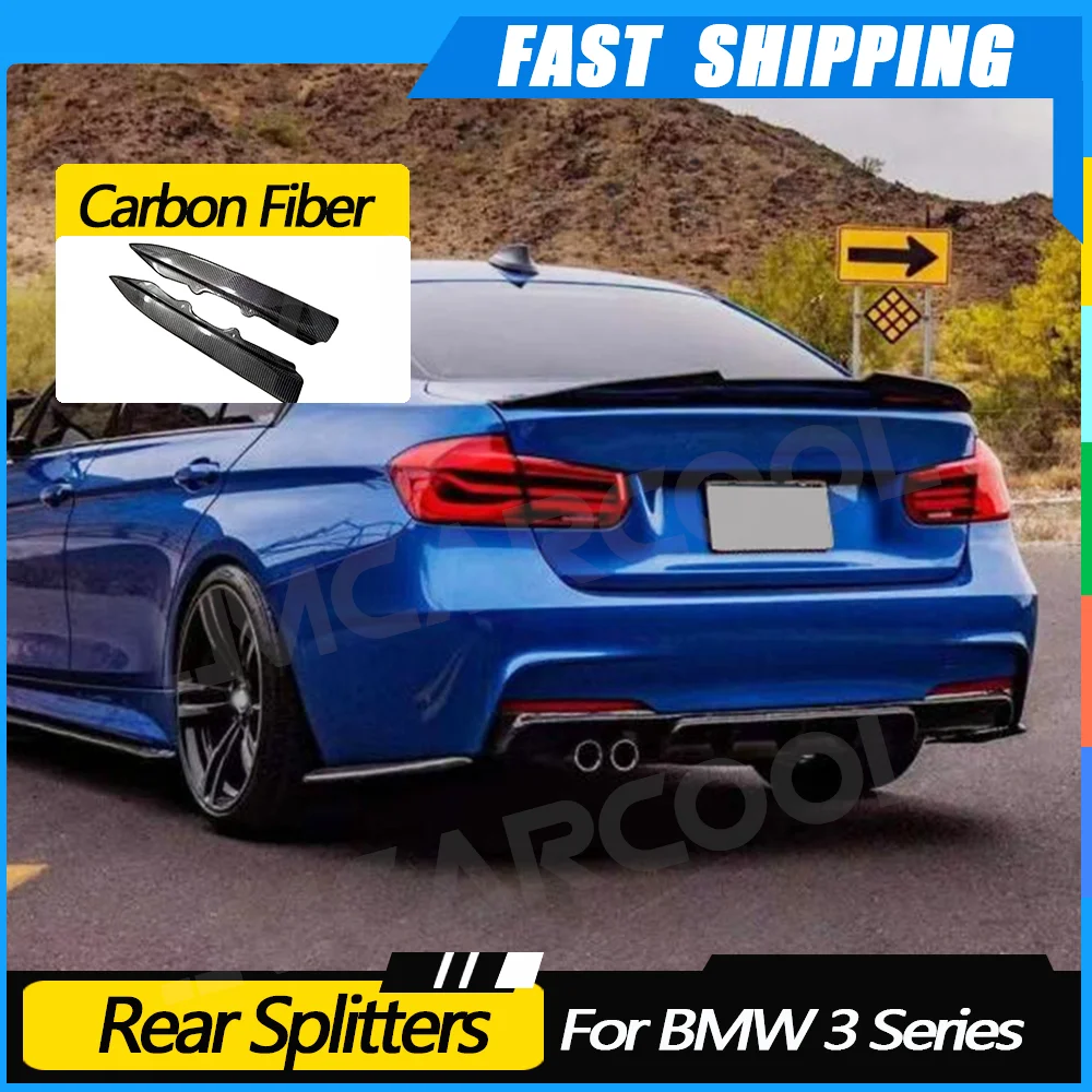 

JMCARCOOL Rear Bumper Lip Splitter for BMW 3 Series F30 M Sport 2012-2017 Carbon Fiber Side Aprons Rear Splitters Lip Canard