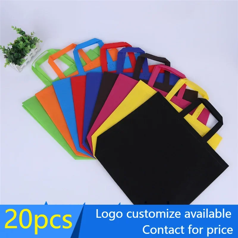 

20 pcs New drop shipping reusable bags non woven /shopping bags/ promotional bags with handle accept custom LOGO