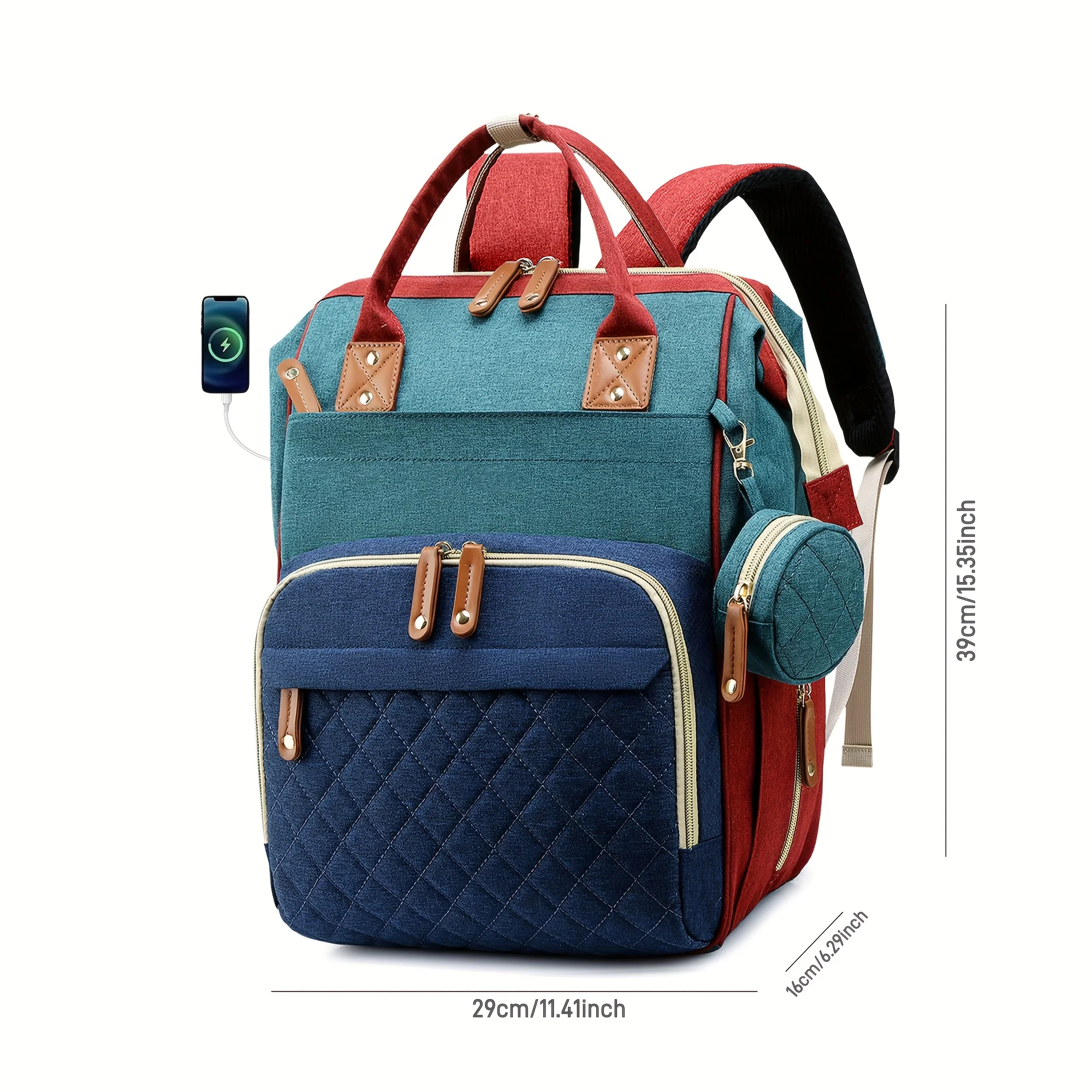 

Large Capacity Women'S Diaper Bag Backpack with Insulated Pocket Multi-Functional Nylon Mommy Maternity Nappy Bag for Outings