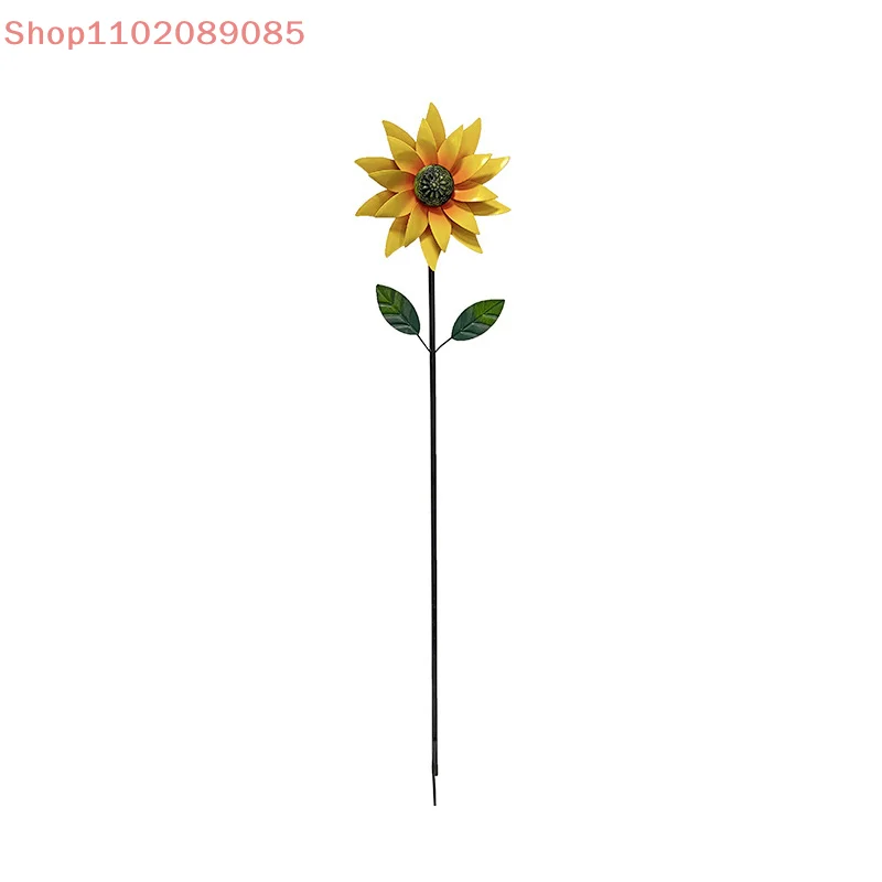 

Outdoor Wind Spinner, 45.6" Metal Sunflower Wind Spinner With Stake, 360° Rotating Windmill Yard Art, Kinetic Wind Sculptures