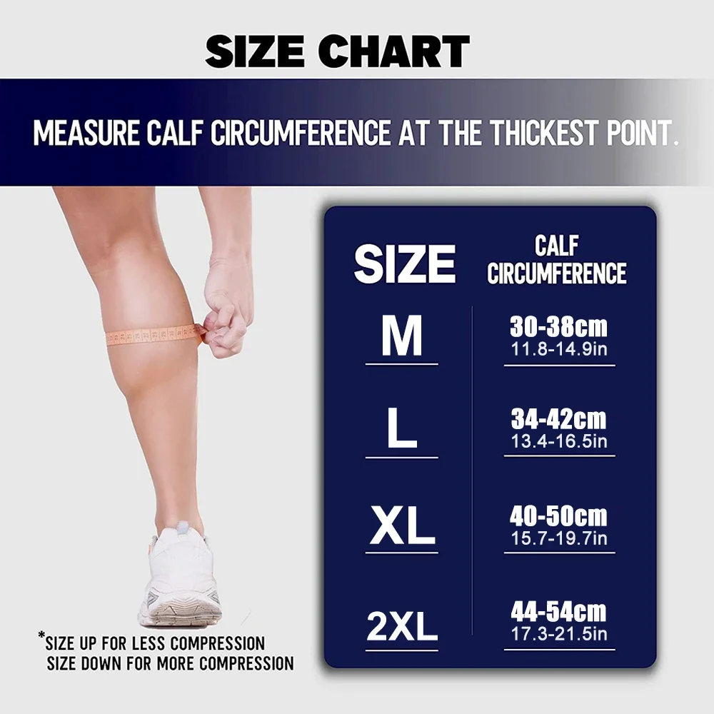 قطعة واحدة من أكمام ضغط الساق، أكمام دعم الساق لتخفيف آلام الساقين للرجال والنساء، جوارب مريحة وآمنة بدون أقدام للياقة البدنية