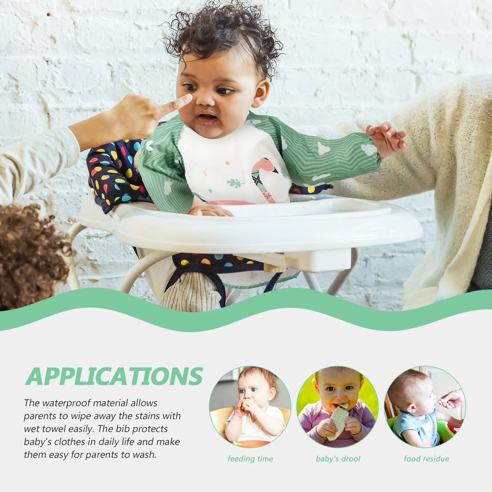 

Waterproof Baby Sleeved Bib Long Sleeve Eating Protective Smock Infant Feeding Clothes Cover Food Pocket Pocket Bib