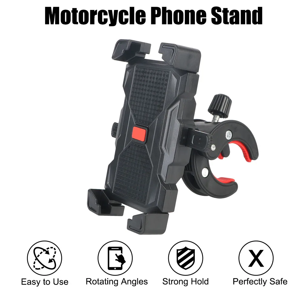 Adjustable Support 360° Rotating Bicycle Motorcycle Phone Holder for iPhone Samsung Huawei Automatic Lock GPS Navigation Support