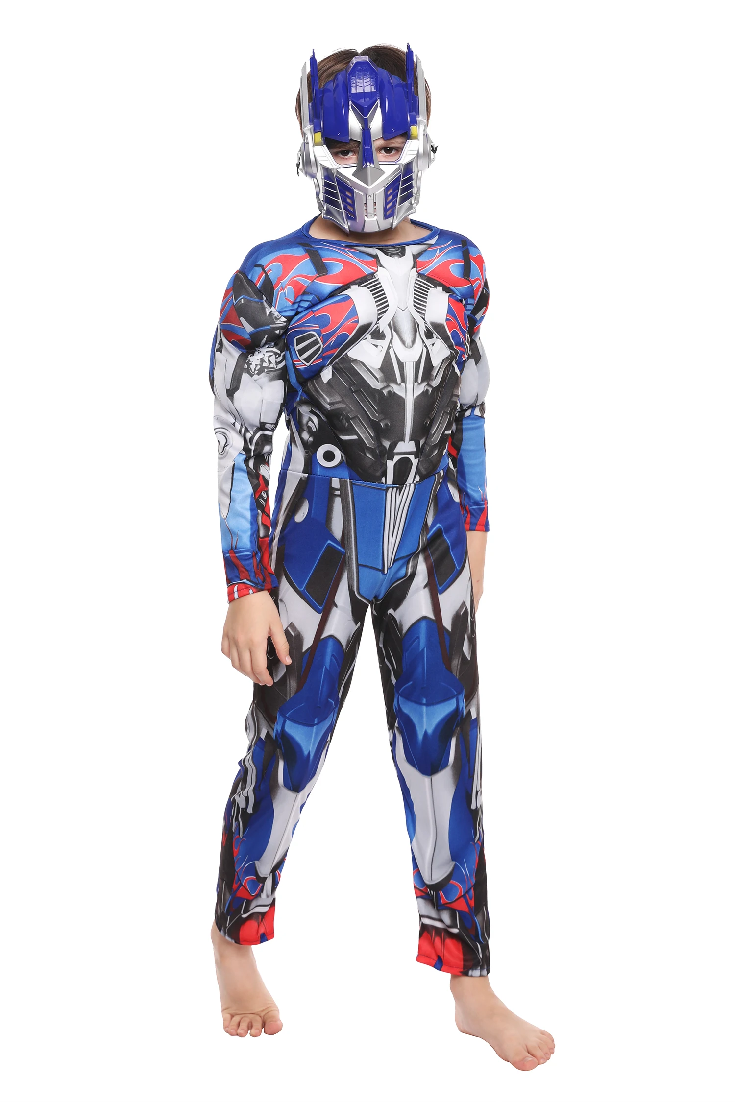 Bodysuit Optimus Prime para crianças, traje Optimus Prime, macacão carro robô, super-herói semana do livro, vestido extravagante, Halloween Purim, menino