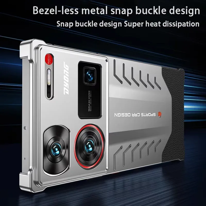 

Phone Cover Aluminum Alloy Heat Dissipation Metal Case For For ZTE Nubia Z60 Ultra / Nubia Z70 Ultra Super Sports Car Design