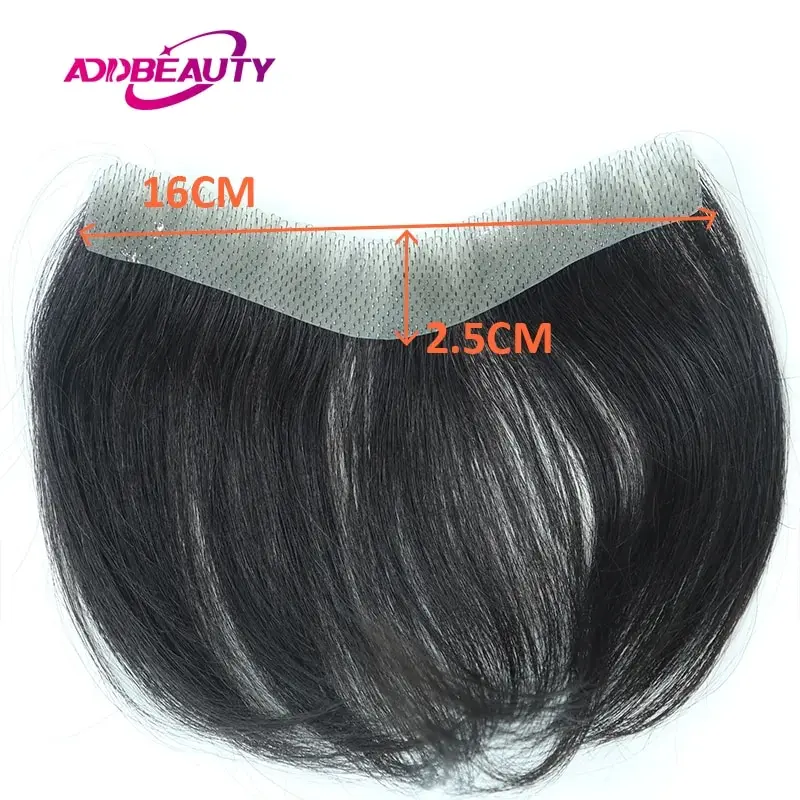 Vstyle Front Toupee Thin Skin PU 0.05-0.14mm VLoop Men Wig Indian Human Hair Replacement System 6inch Hairpiece Natural Color