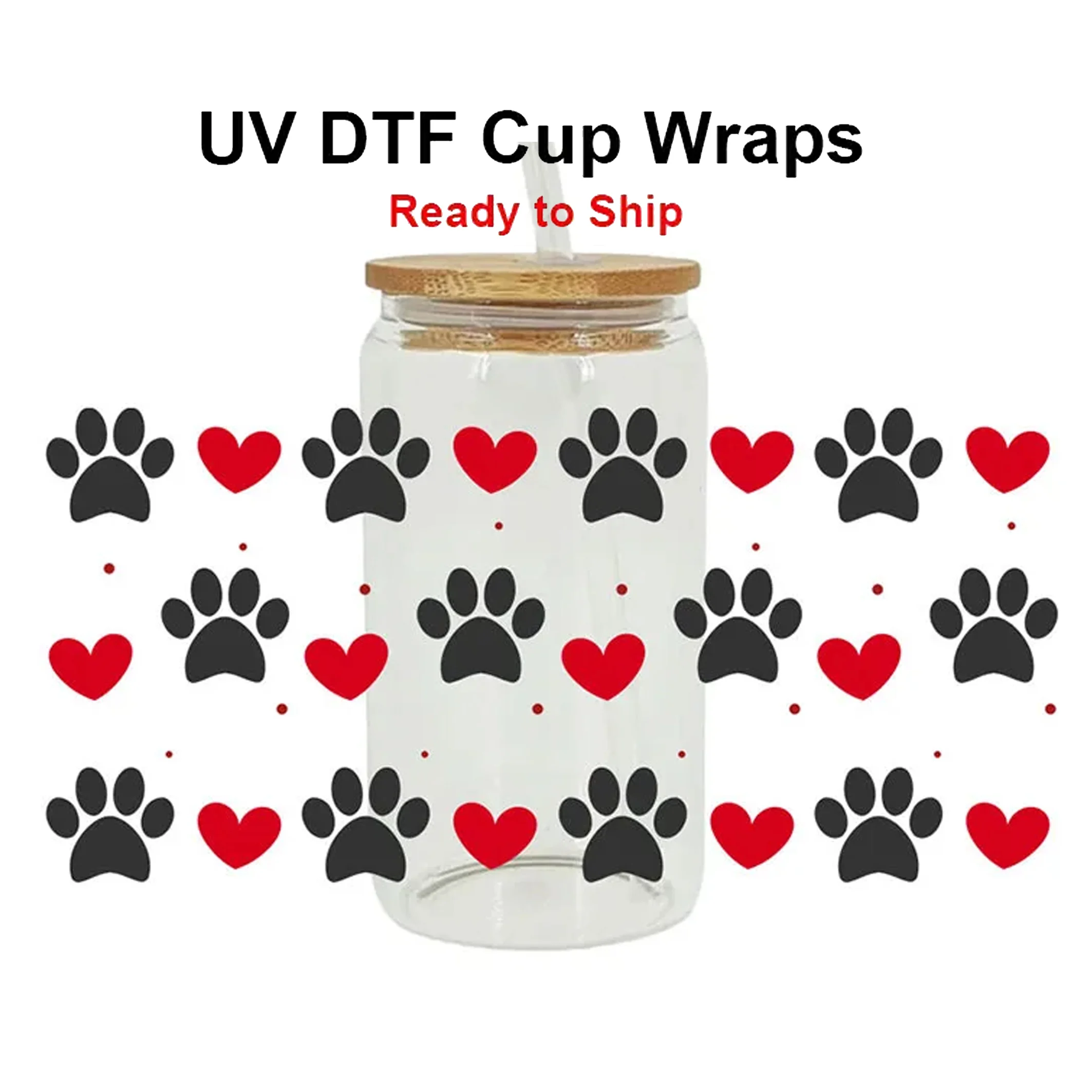 UV DTF Cup Wrap Transfer Sticker per tazze da caffè in vetro UV DTF ransfer Sticker etichetta personalizzata Logo fai da te autoadesivo all'ingrosso