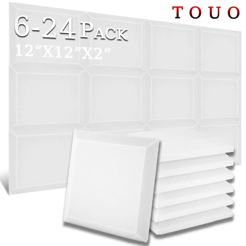 

TOUO Studio Acoustic Foam Wall Soundproof Foams 6 12 24 Pcs High Density Sound Absorbing Material Ceiling Noise Insulation