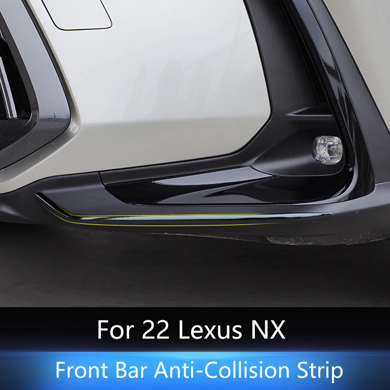 QHCP Stainless Steel Front Bumper Side Corner Protector Sticker Front Bumper Strip For Lexus NX 260 350H 2022 Exterior Accessory