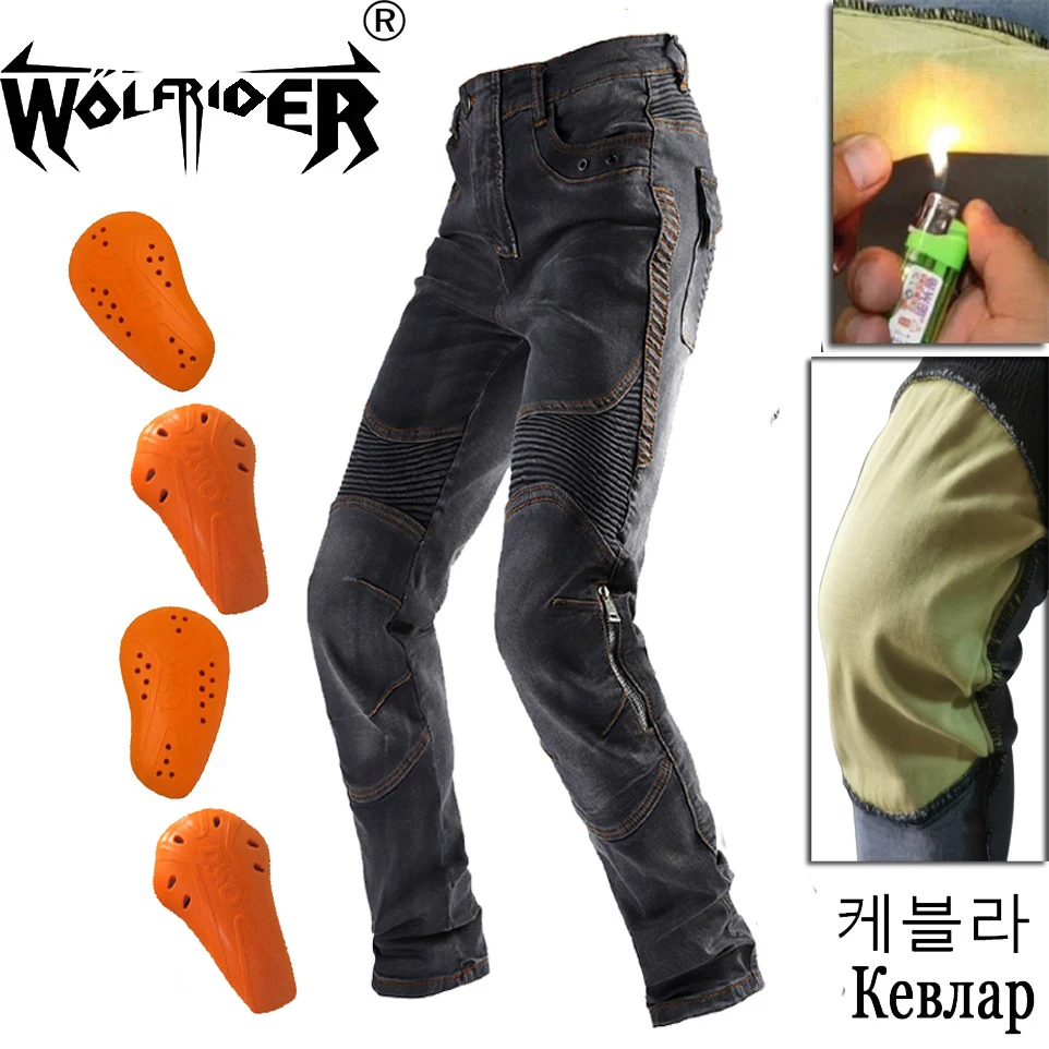 

Motorcycle Pants Men Moto Jeans Protective Gear Riding Touring Motorbike Motocross Trousers 03