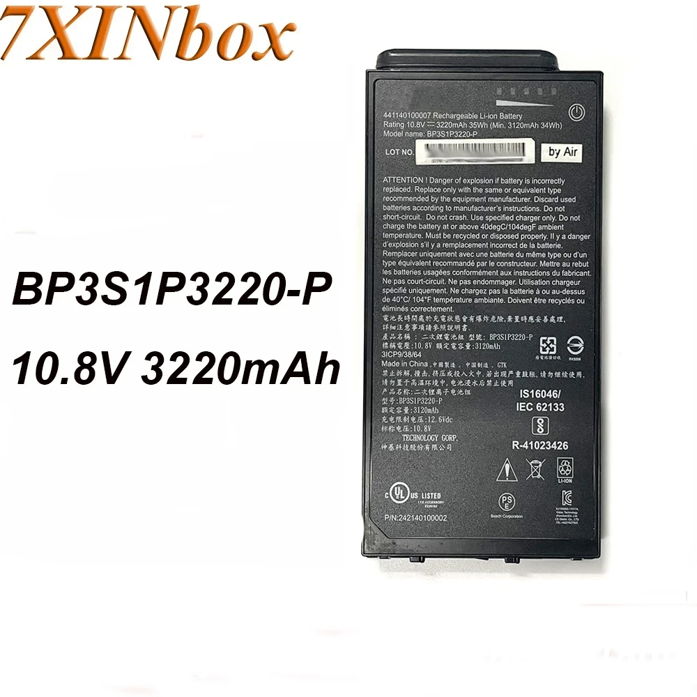 7XINbox BP3S1P3220-P 10.8V 35Wh 3220mAh 441140100007 242140100002 Original Laptop Battery For Getac A140 Tablet