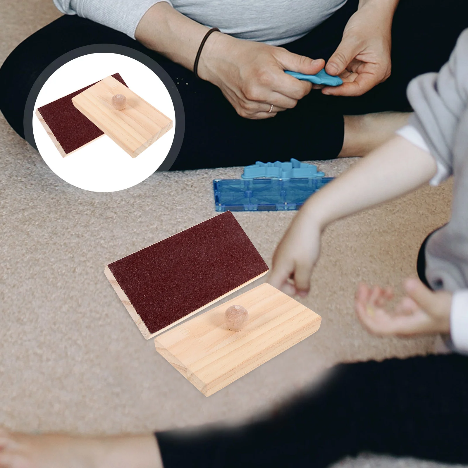 2 Pcs Sand Board Percussion Instrument Sandpaper Musical Instruments Sander Castanets Toy Nationality Child