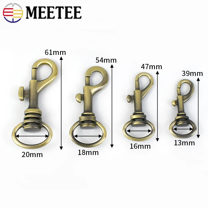 5/10Pcs Meetee 13-20mm Metal Strap Buckle Bag Lobster Clasp Webbing Swivel Snap Hook Keychain Trigger Clips Buckles Hardware