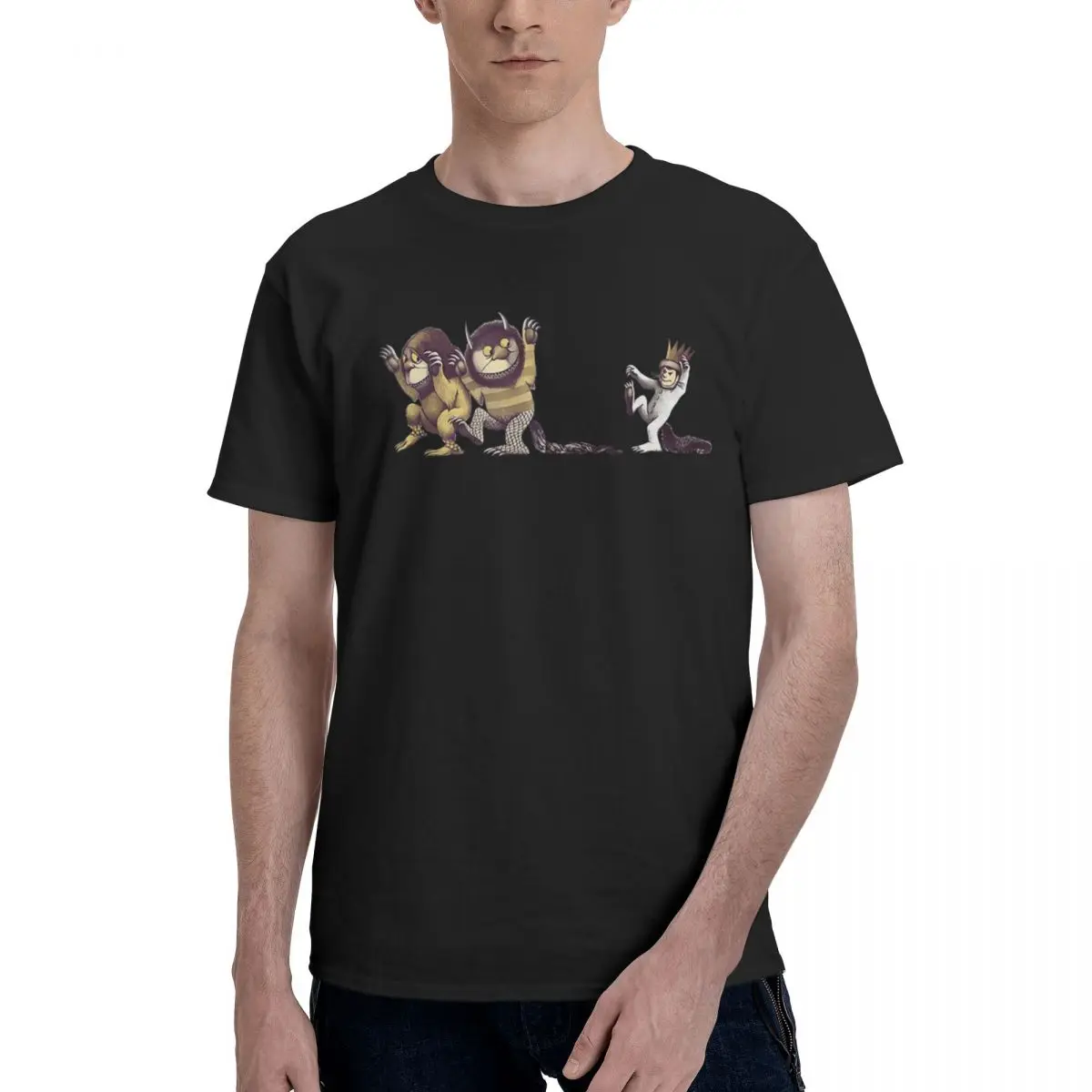

Where The Wild Things Are 100% Cotton Casual Breathable Confortable T-Shirt Funny Ugus T-Shirts Clothes Men