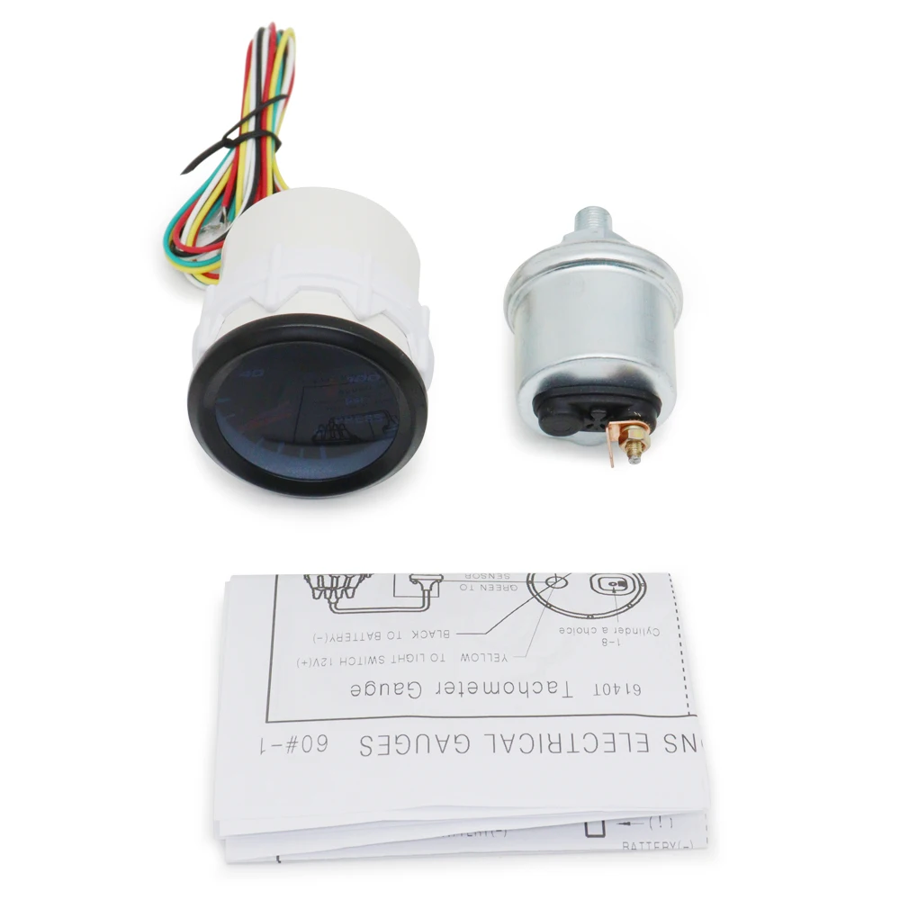 52 mm Boost/Vakuum/Wassertemperatur/Öltemperatur/Ölpresse/Spannung/Drehzahlmesser/Luft-Kraftstoff-Verhältnis/EGT-Messgerät, analoge blaue LED + 52 mm Messgeräte – Detail 19