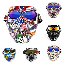 Skull Face Mask With Goggles Motorcycle Dust Masks Helmet Moto Casco Cycling Face Shield HD Cycling Glasses UV400 for Man Womem
