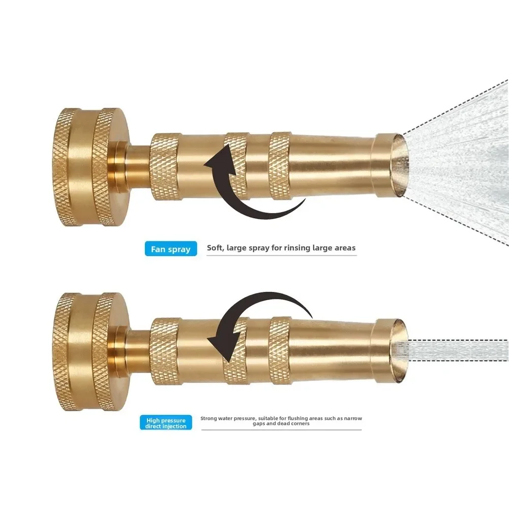 Leak Resistant Brass Hose Nozzle With Dual O-Ring Seals For Reliable Performance In Garden Watering And Vehicle Cleaning