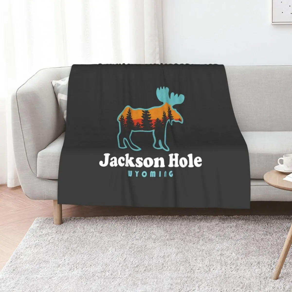 Jackson Hole Wyoming Moose Grand Tetons Throw Blanket Plaid Beautifuls halloween Decorative Beds Summer Beddings Blankets