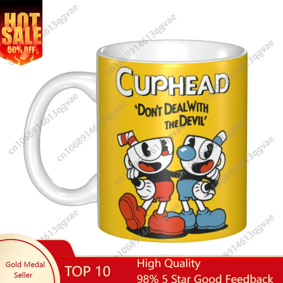 

CupHead And Mug Man Coffee Mugs DIY Electronic Video Game Characters Ceramic Milk Tea Cup
