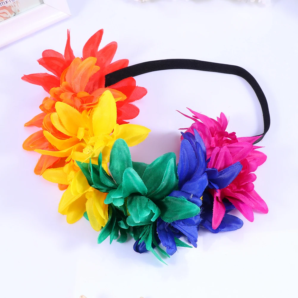 4-delige regenboog haarband set bruids bruiloft bloem hoofdband hoofddeksels doek bruidsmeisje hoofdtooi charme elegant chic