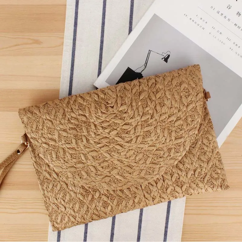 Bohemia Weave Clutch Bag Brownn Cotton Fabric Party Dress Purse Designer Tassel Cocktail Party Prom Pochette Femme Gift 2024