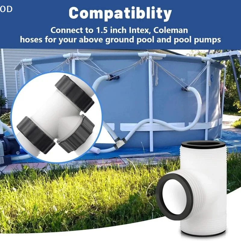 Pool Hose T Splitter Controlling Flow Inlet Pump Adapter With 3 Ring Pool Pump Hose Tee T-Joint Connector For Intex Coleman Poo