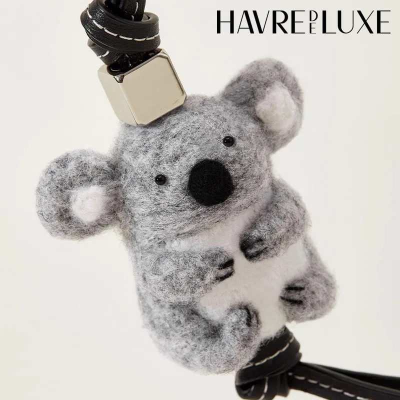 Felt Animal Pendants Cute Car Key Chain DIY Decorative Handmade sheepskin Rope Bag Charm Otter Sea Lion Panda Pendants