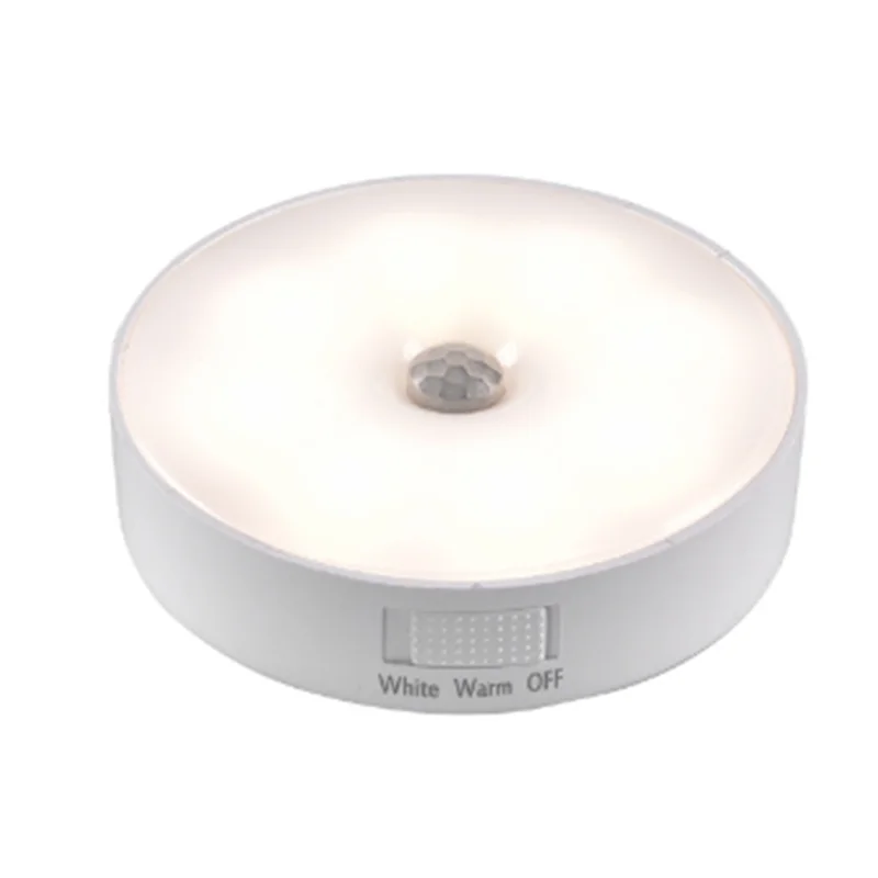 ABZV-Sensor de movimiento luz LED USB luces nocturnas lámpara recargable para cocina dormitorio escaleras pasillo armario armario