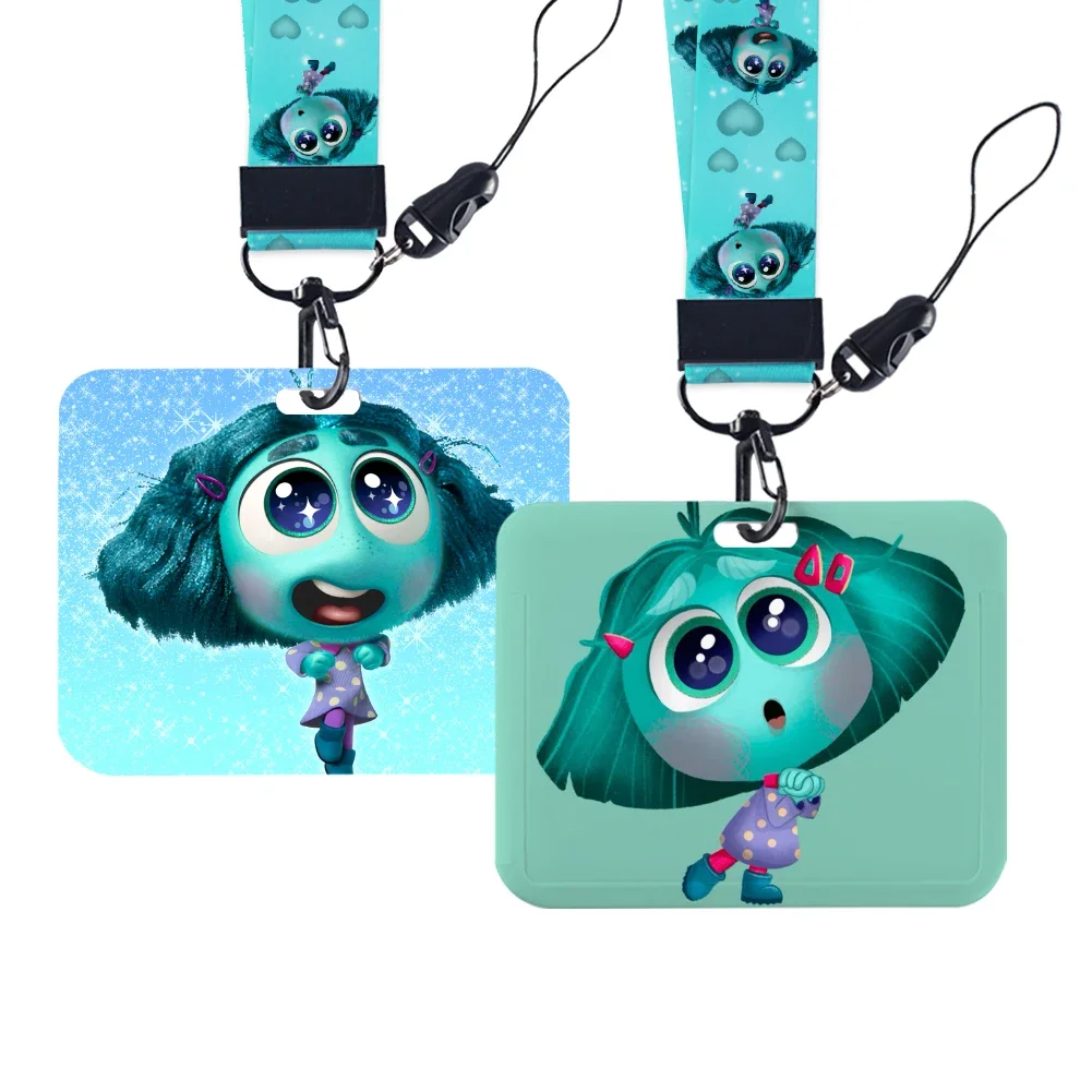 Disney Movie Inside Out Girl Neck Strap ID Card Holder Lanyard Keychain ID Badge Holder Strap Accessories