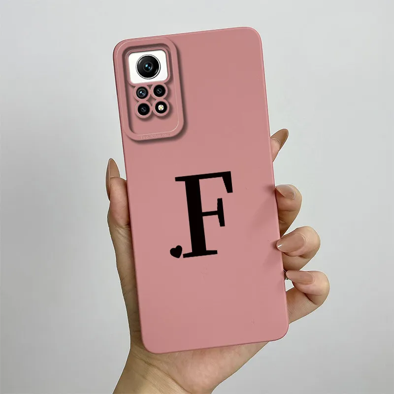 For Xiaomi Redmi Note 12 Pro 4G Case Redmi Note 12 Pro 4G Phone Case 2209116AG Cute Initial Letters Square Shockproof Back Cover