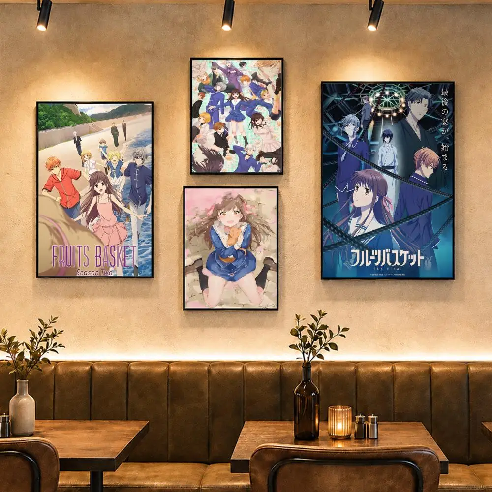 Fruits Basket Poster Vintage Retro Anime Poster Stickers Peel and Stick Wall Art Home Decor