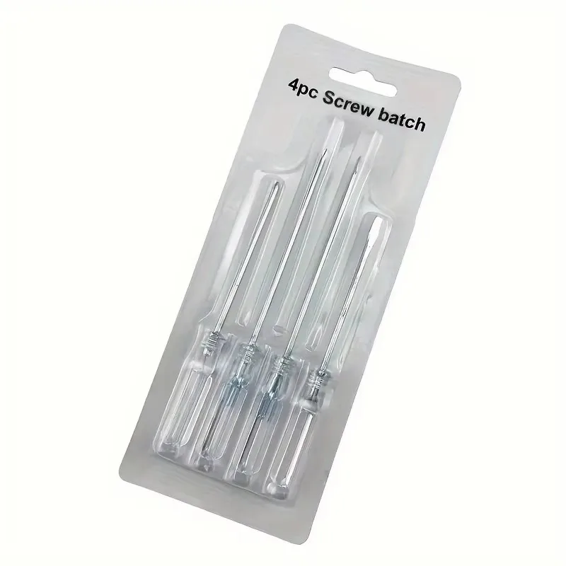 

Набор прецизионных мини-отверток из 4 предметов: эргономичная прозрачная ручка для электроники, украшений и хобби