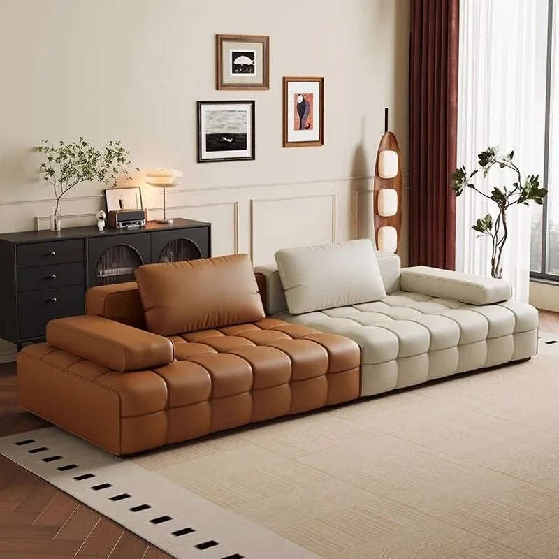 Italienisches Sofa minimalistisch, Wohnzimmer leichte Luxusvilla, kleine Wohnung modern